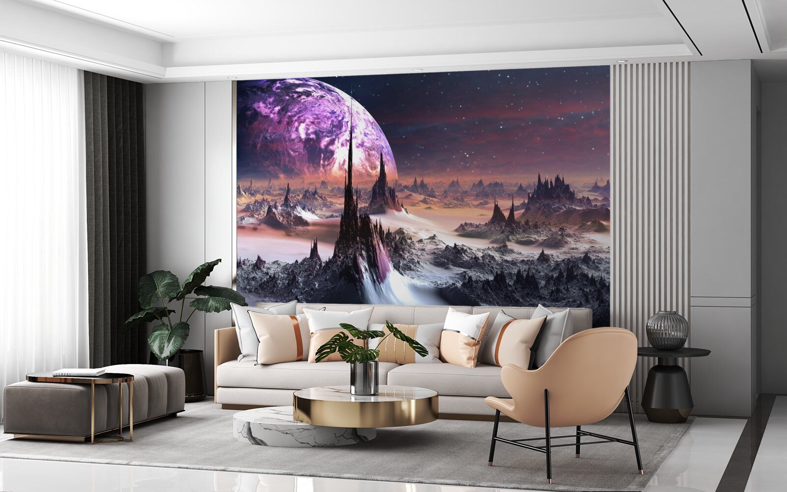 Papier peint paysage cosmique et univers