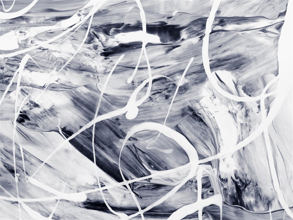 Papier peint traits de peinture blanche sur fond noir