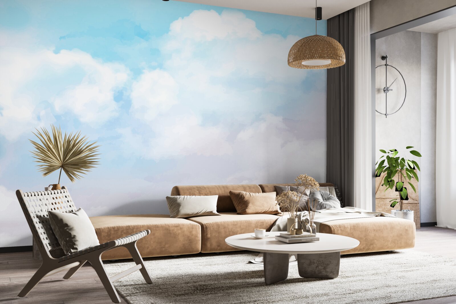 Papier peint le ciel est lumineux et coloré
