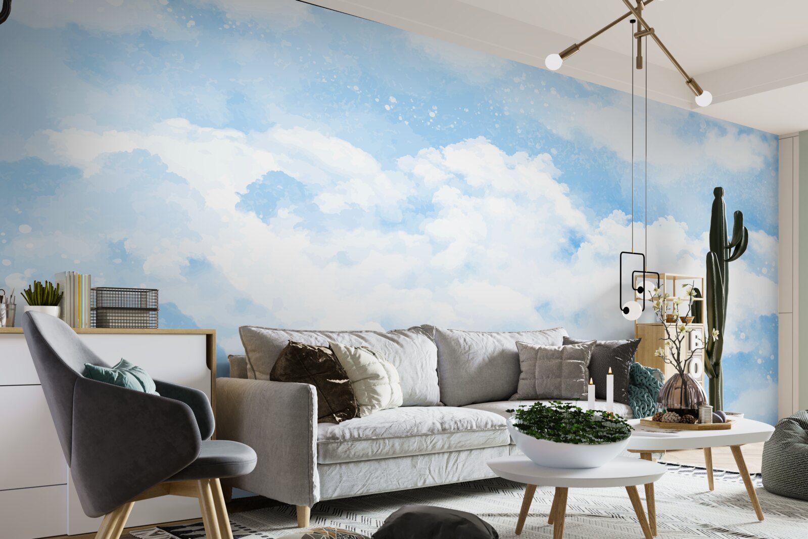 Papier peint "Le ciel bleu annonce la pluie".
