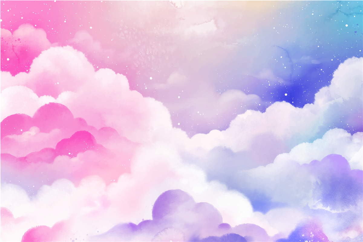 Papier peint le ciel est rose et bleu vif dans un style abstrait