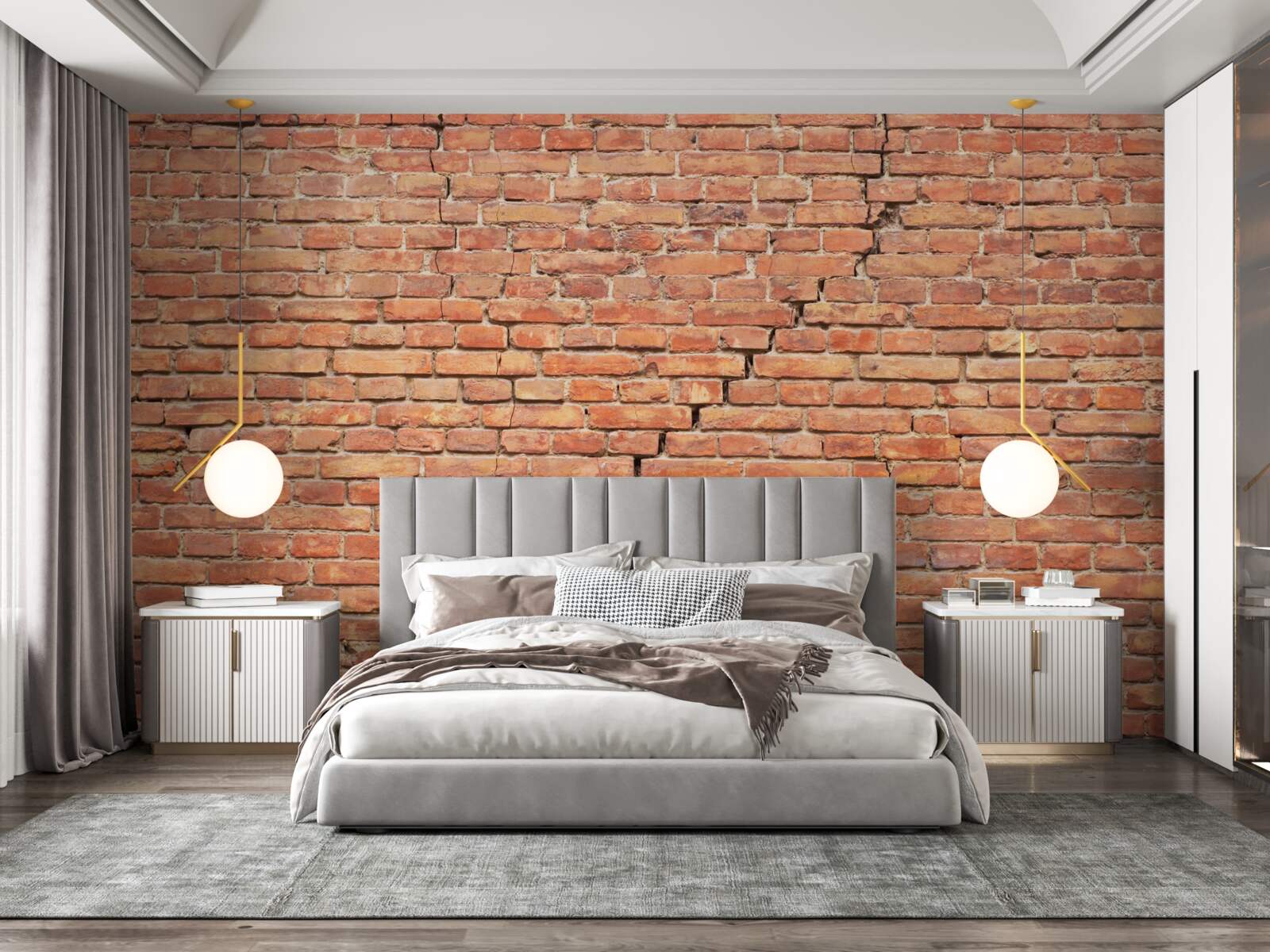 Papier peint fissure importante dans le mur