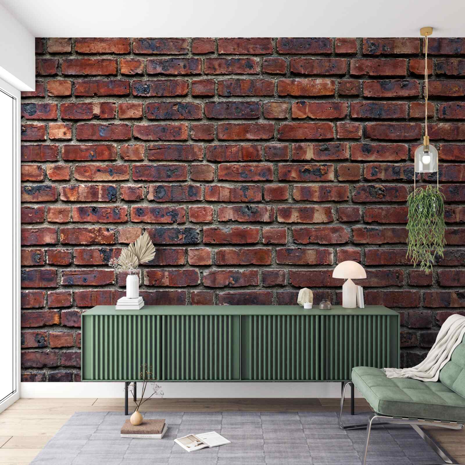 Papier peint ancien mur en briques sombres