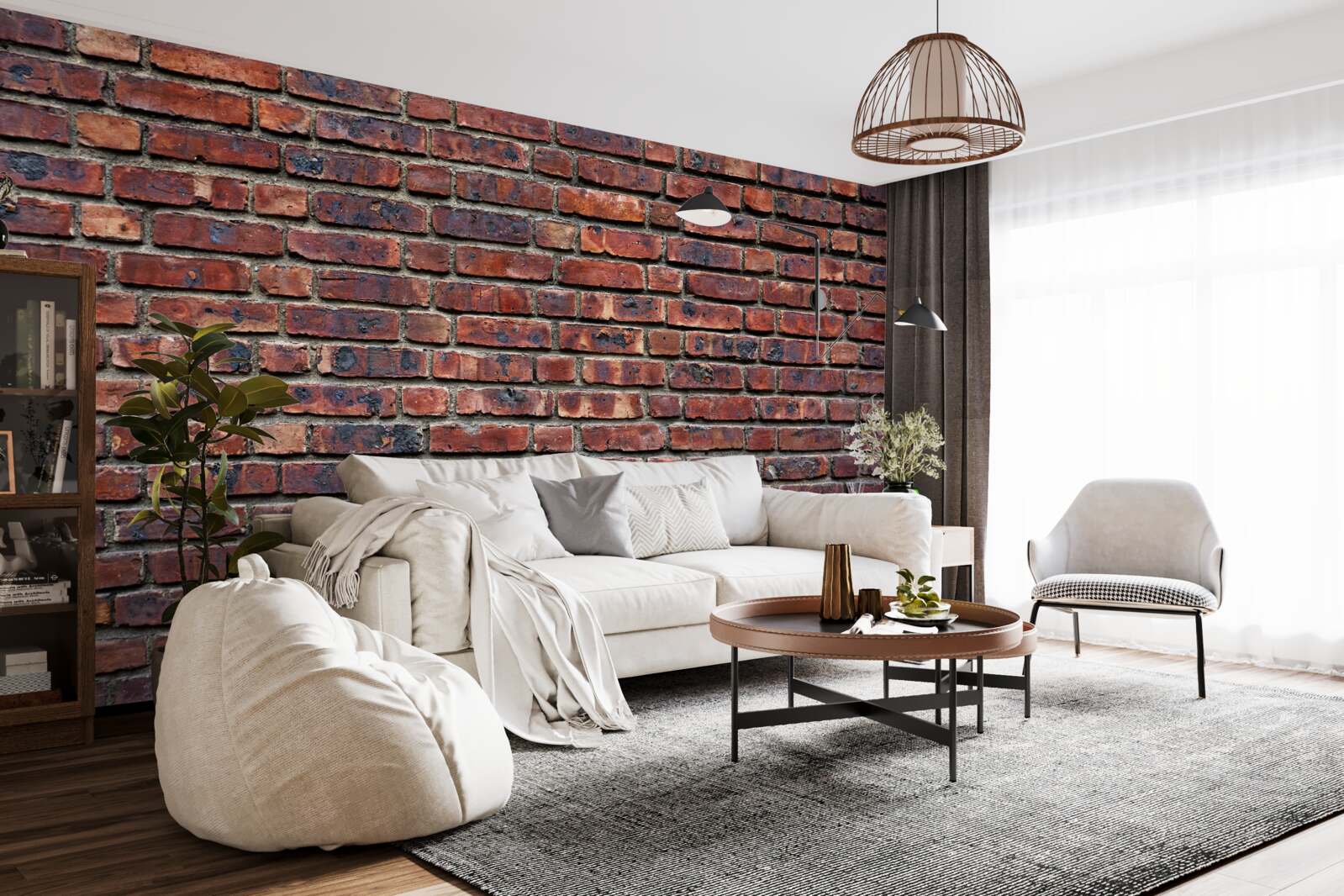 Papier peint ancien mur en briques sombres