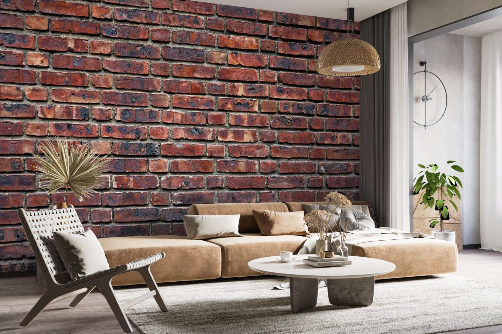 Papier peint ancien mur en briques sombres