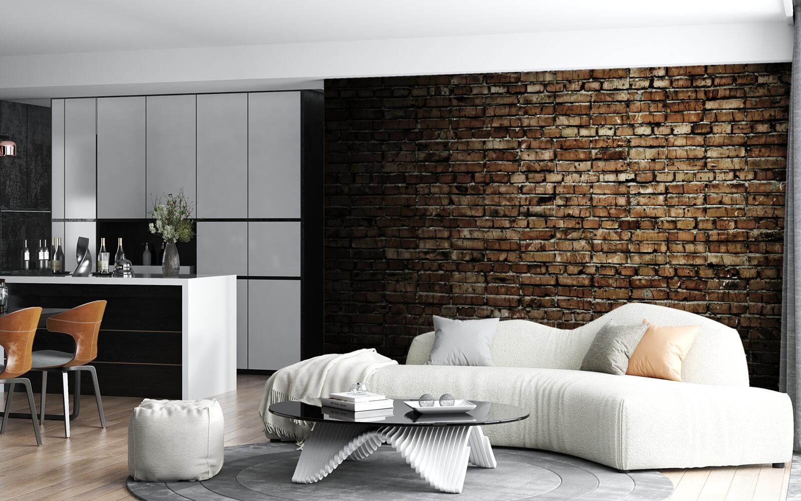 Papier peint mur de briques sombres