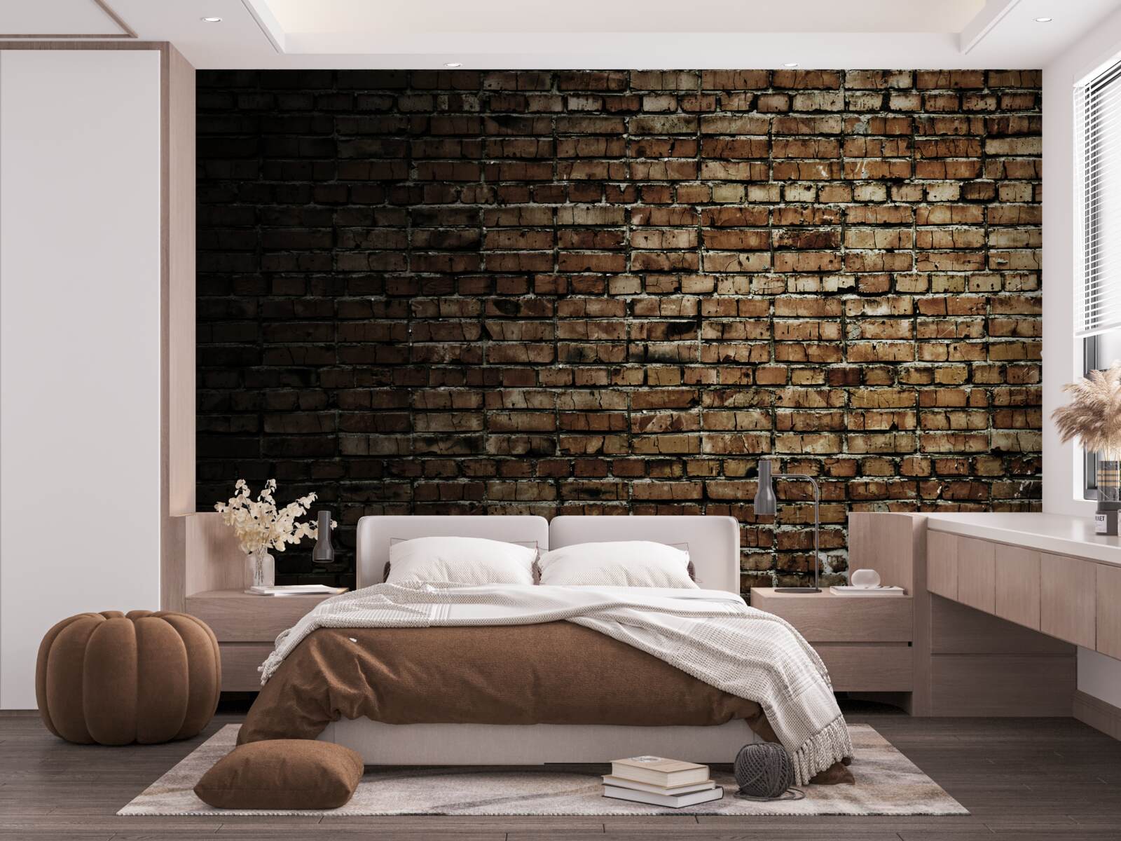 Papier peint mur de briques sombres