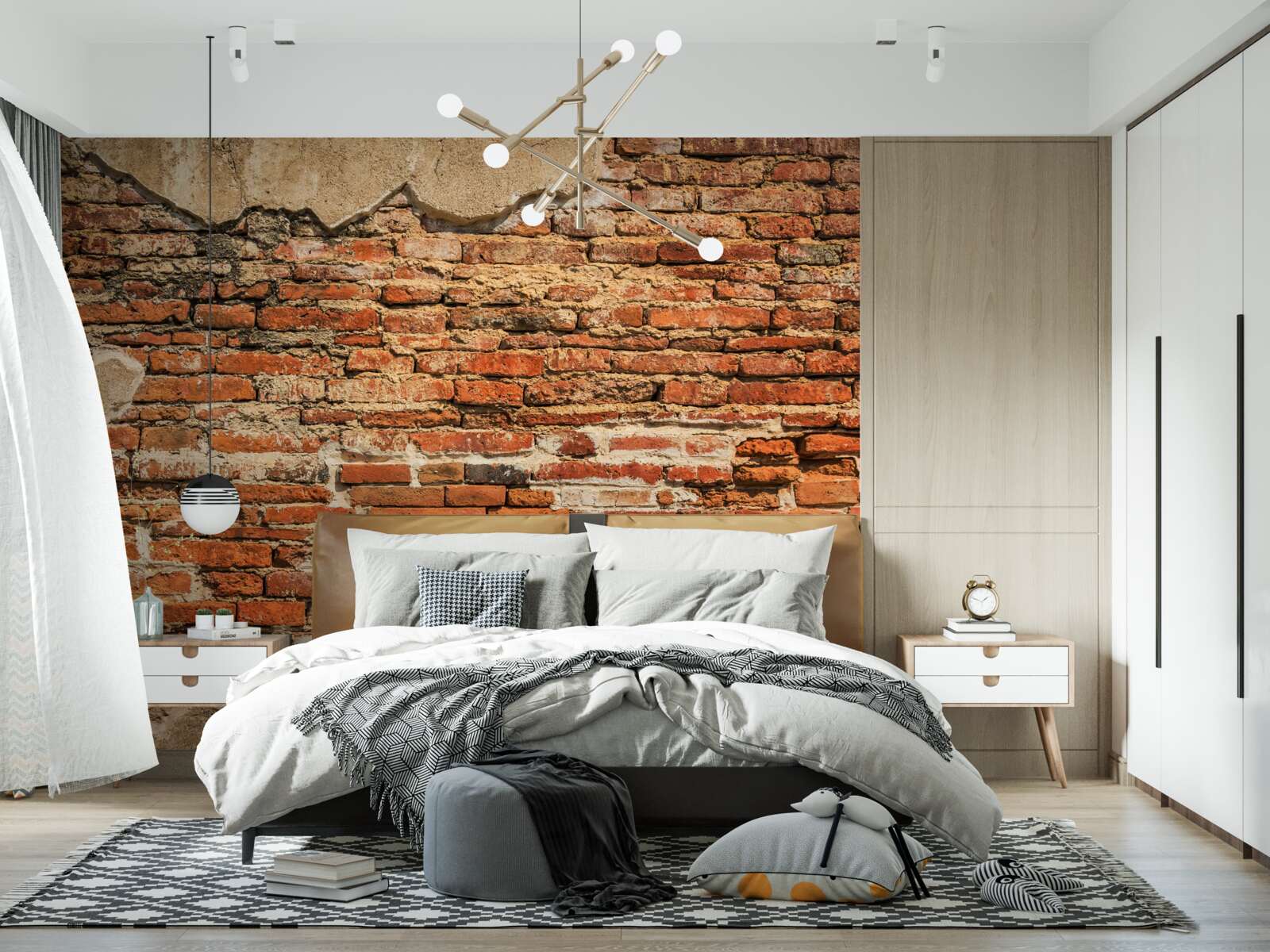 Papier peint un mur de briques très délabré