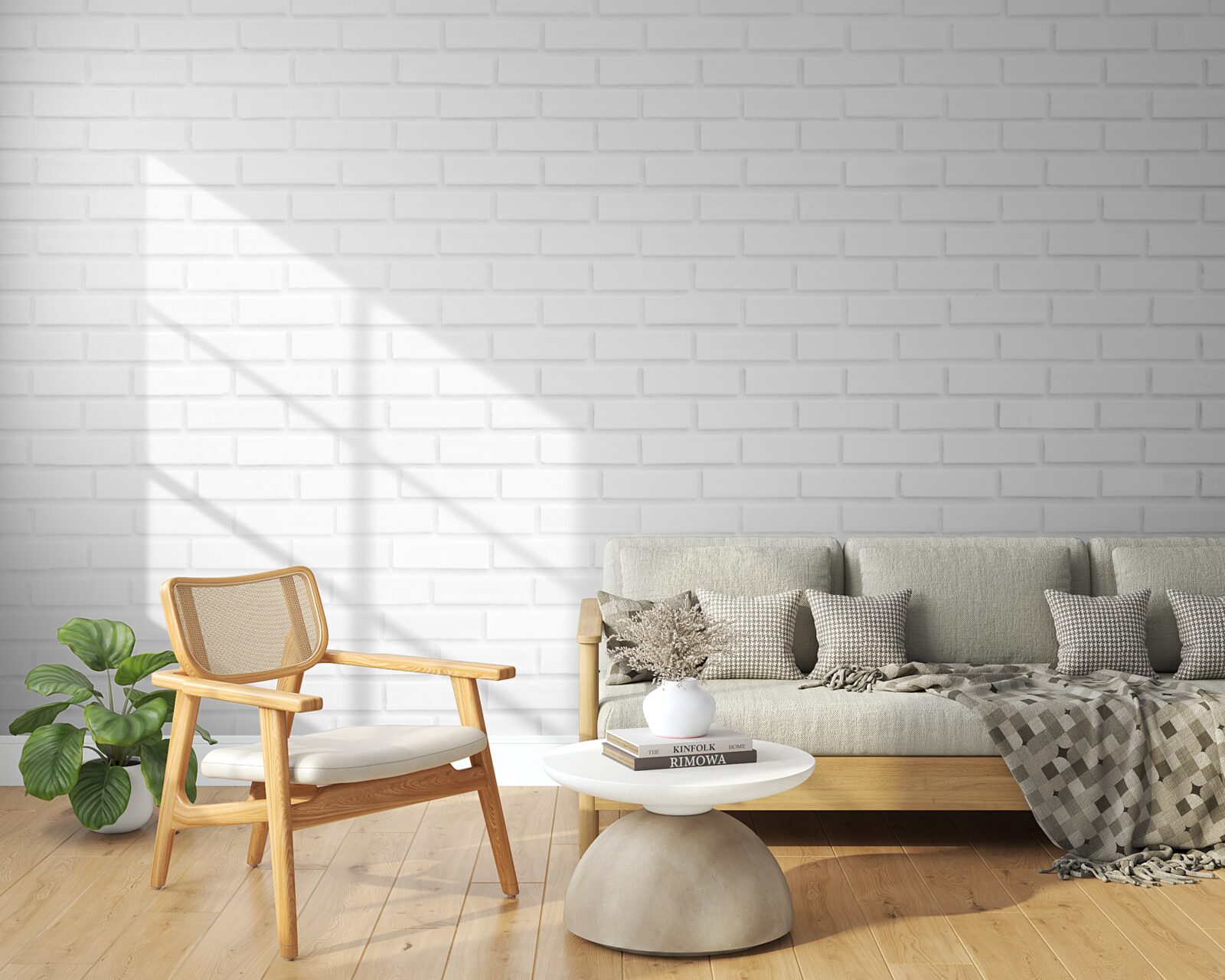 Papier peint le mur de briques est d'un blanc immaculé