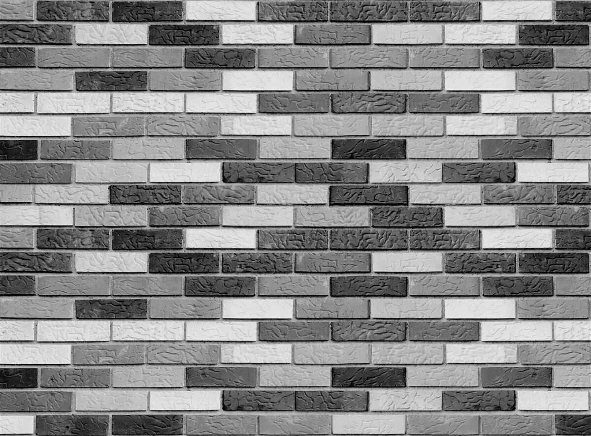 Papier peint Mur de briques noir et blanc