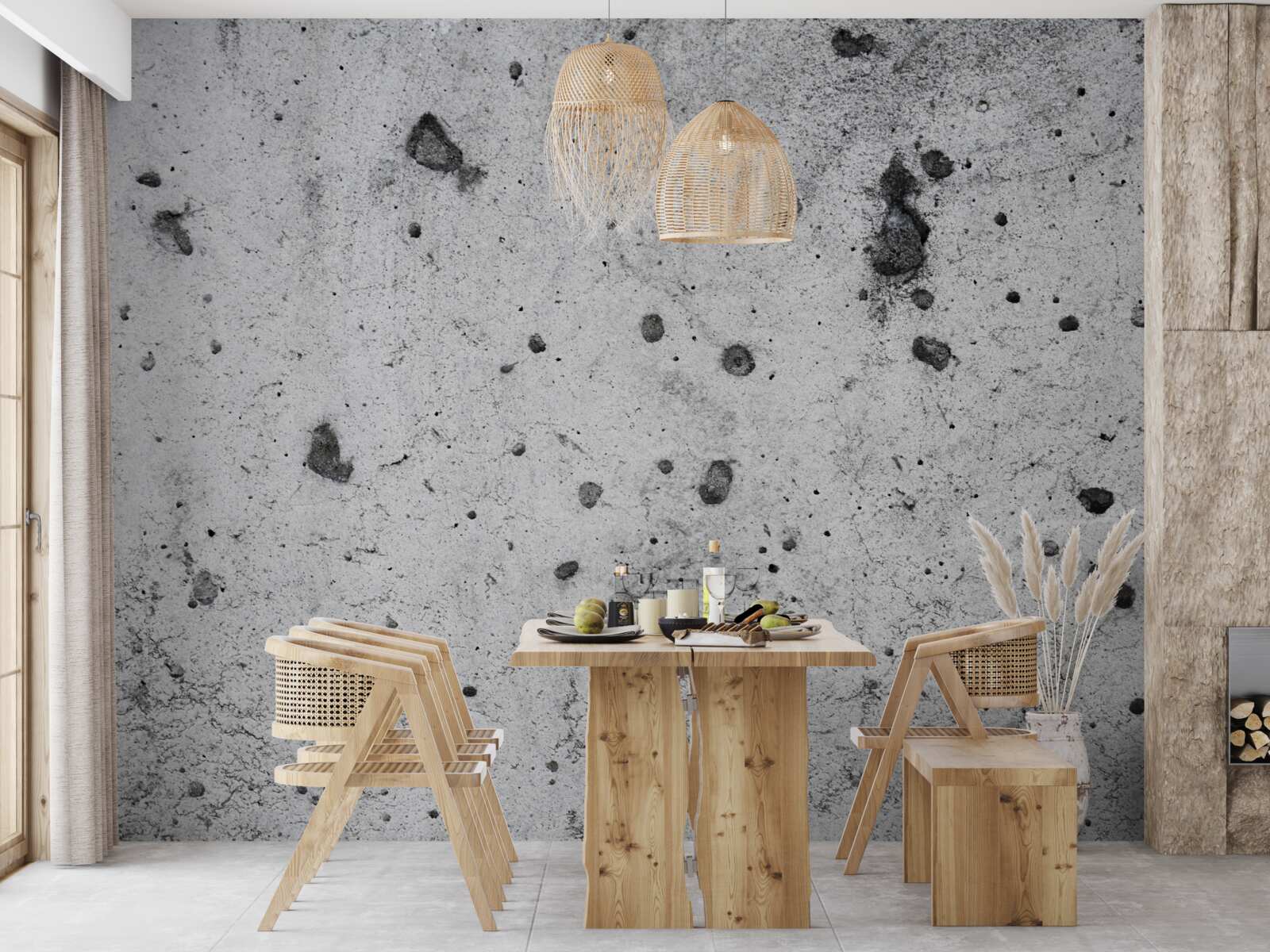 Papier peint mur en béton avec des marques sombres