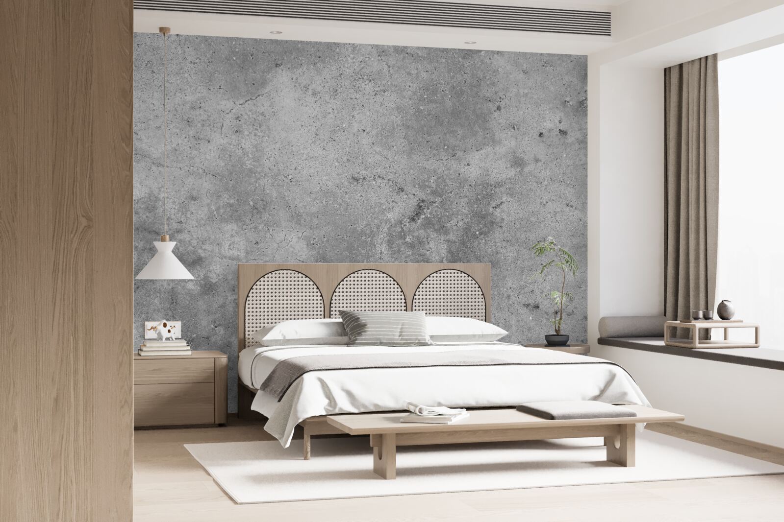 Papier peint structure en ciment gris