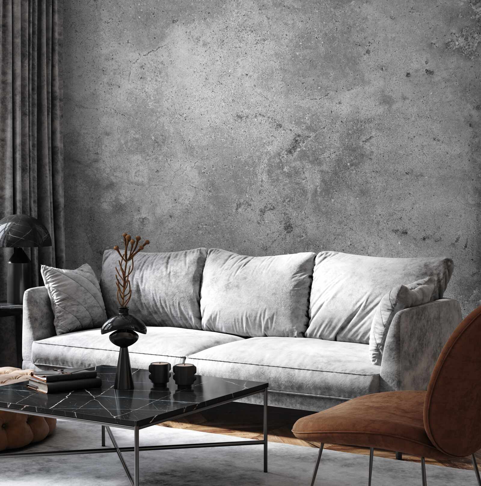 Papier peint structure en ciment gris
