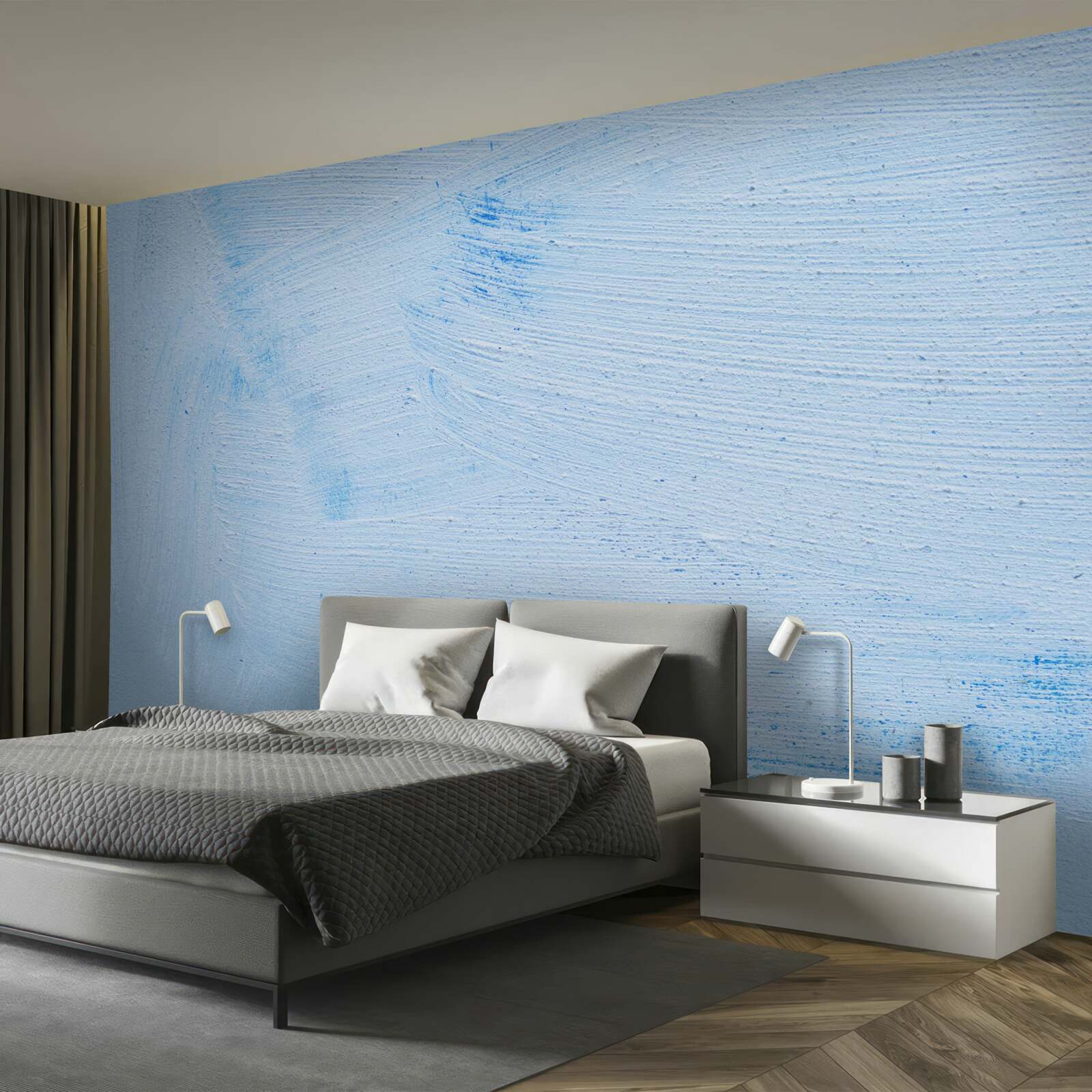 Papier peint une couche de plâtre souple de couleur azur
