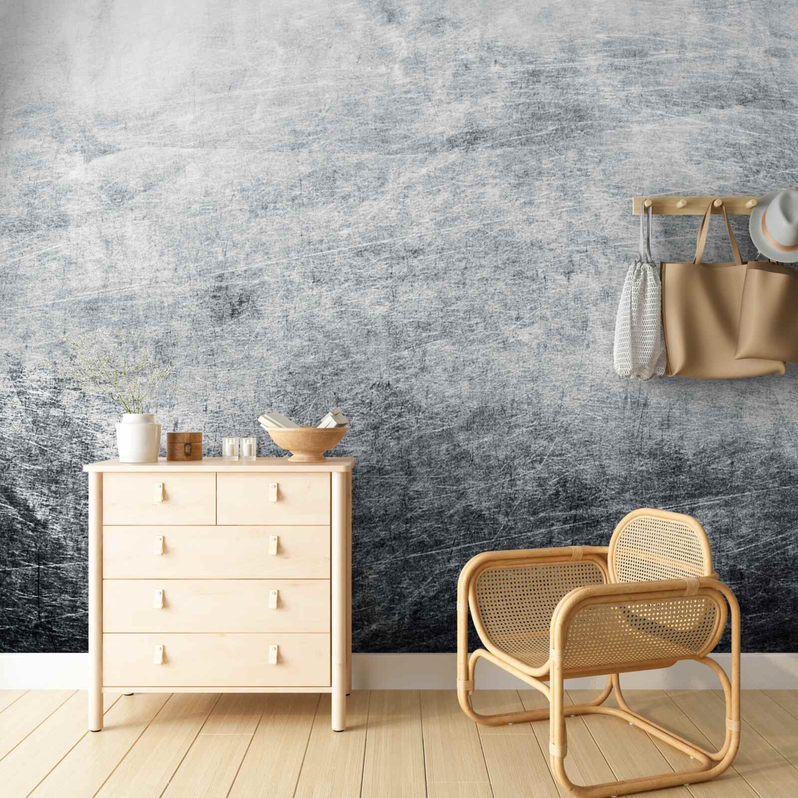 Papier peint mur gris problématique