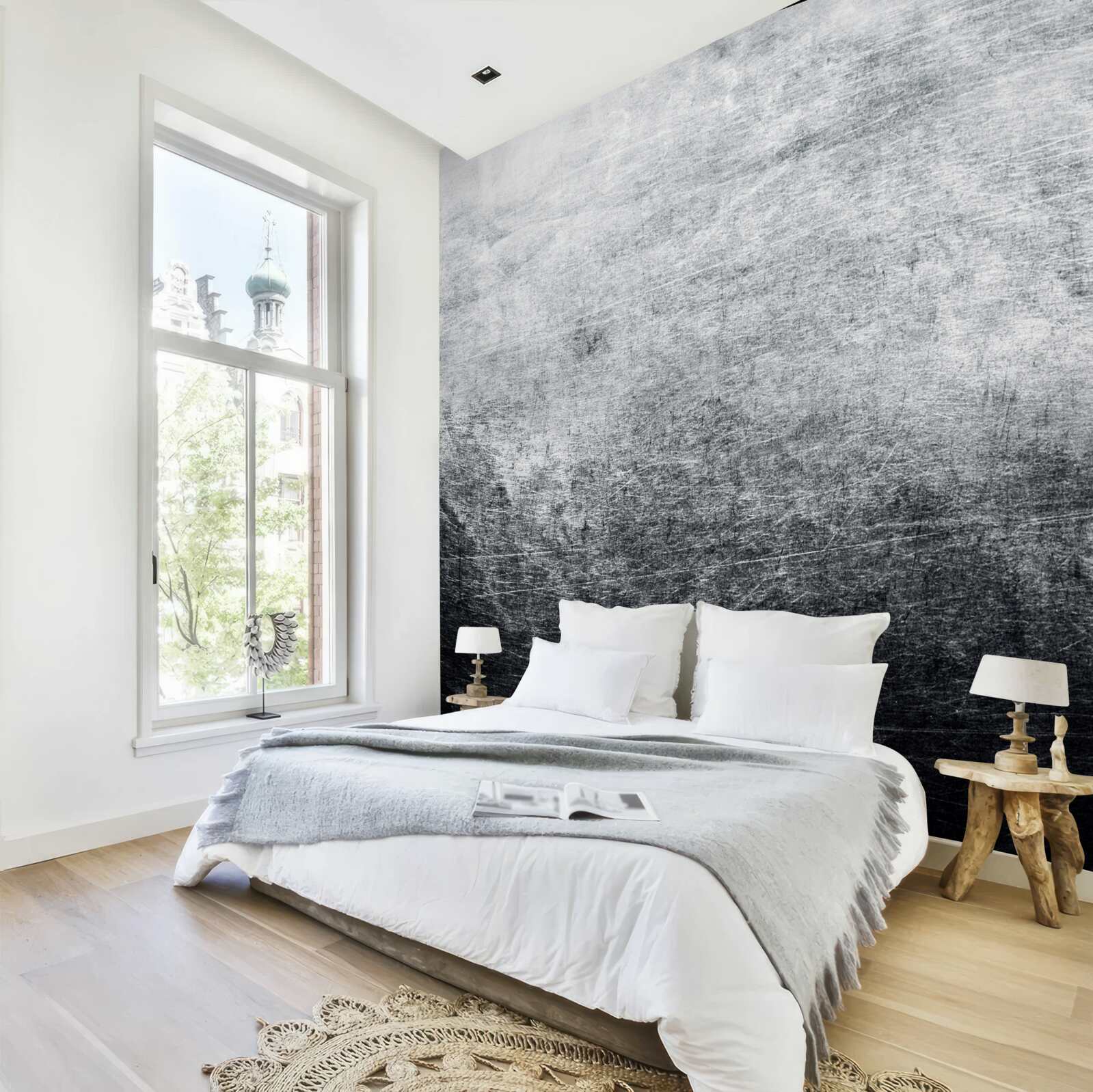 Papier peint mur gris problématique