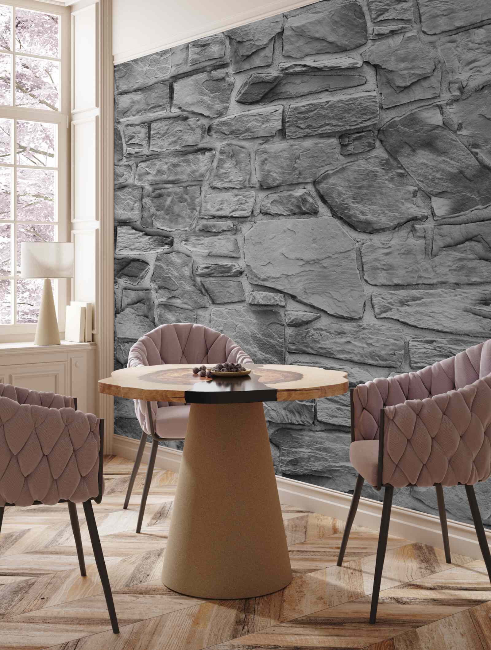 Papier peint la pierre grise plate forme un mur