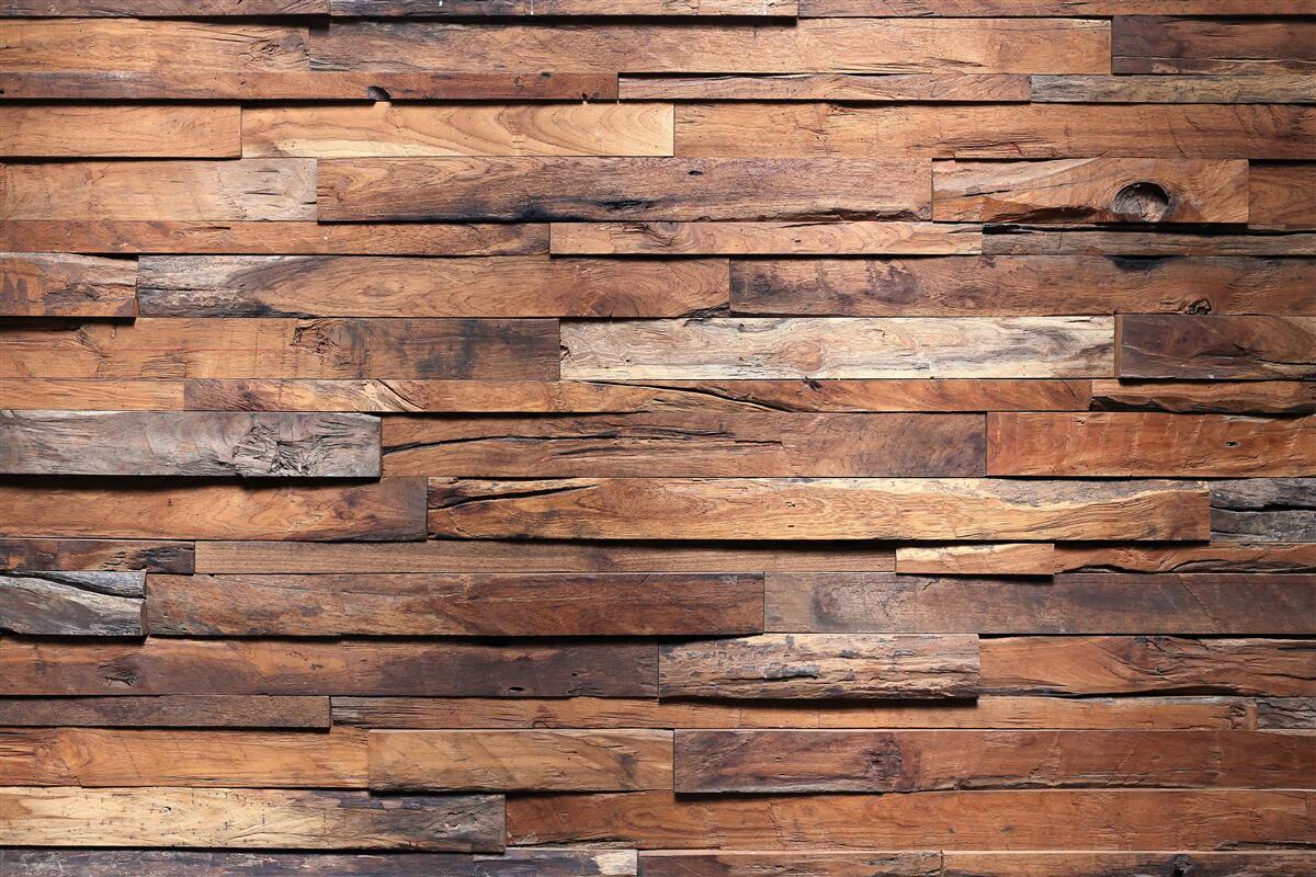 Papier peint planche de bois dans une teinte marron vieilli