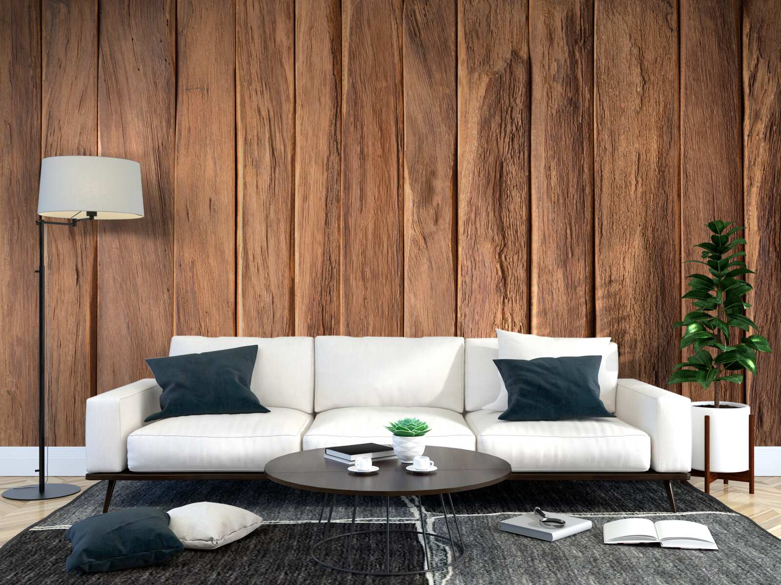 Papier peint planche de bois texturée