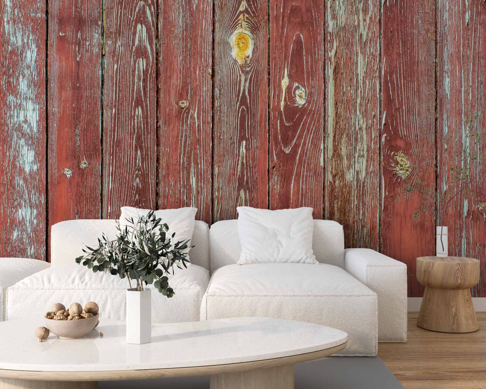 Papier peint le fond en bois est rouge et a un aspect antique