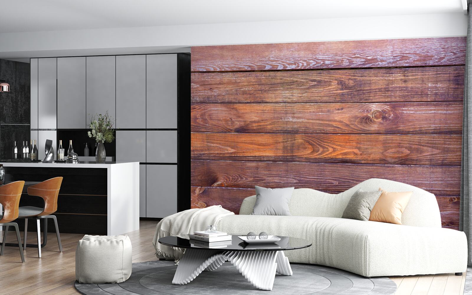 Papier peint structure en planches de bois