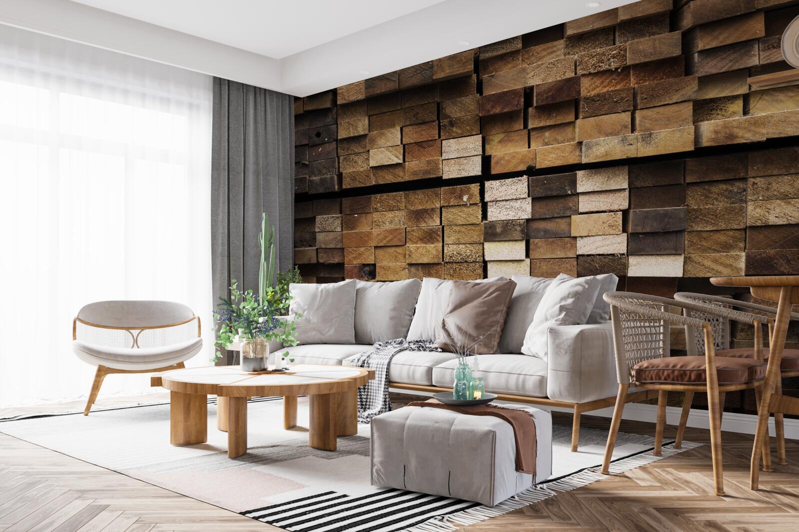 Papier peint des planches de bois disposées dans l'ordre
