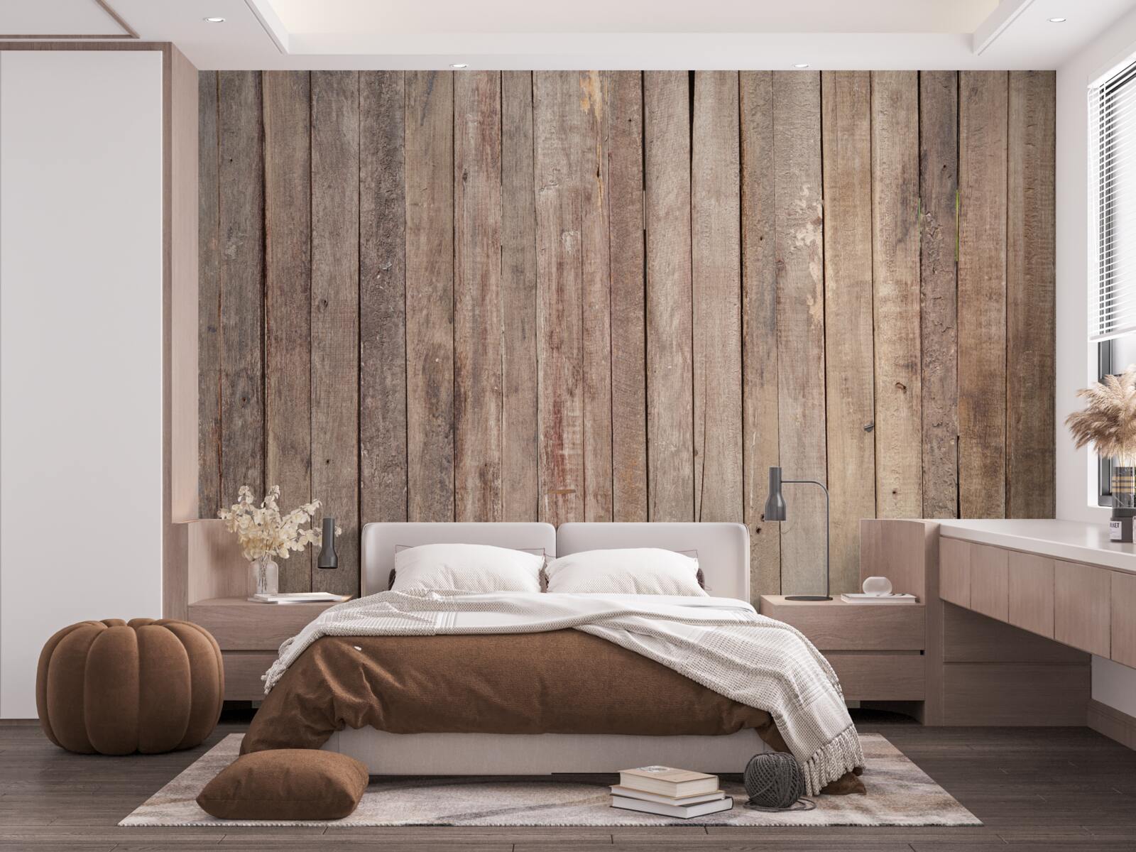 Papier peint planches de parquet en différentes teintes