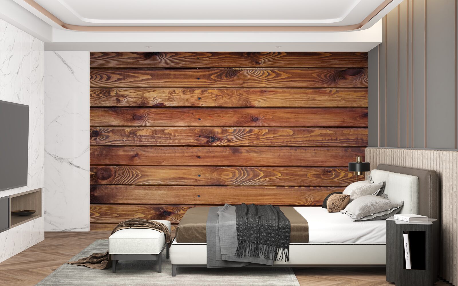 Papier peint texture naturelle du bois