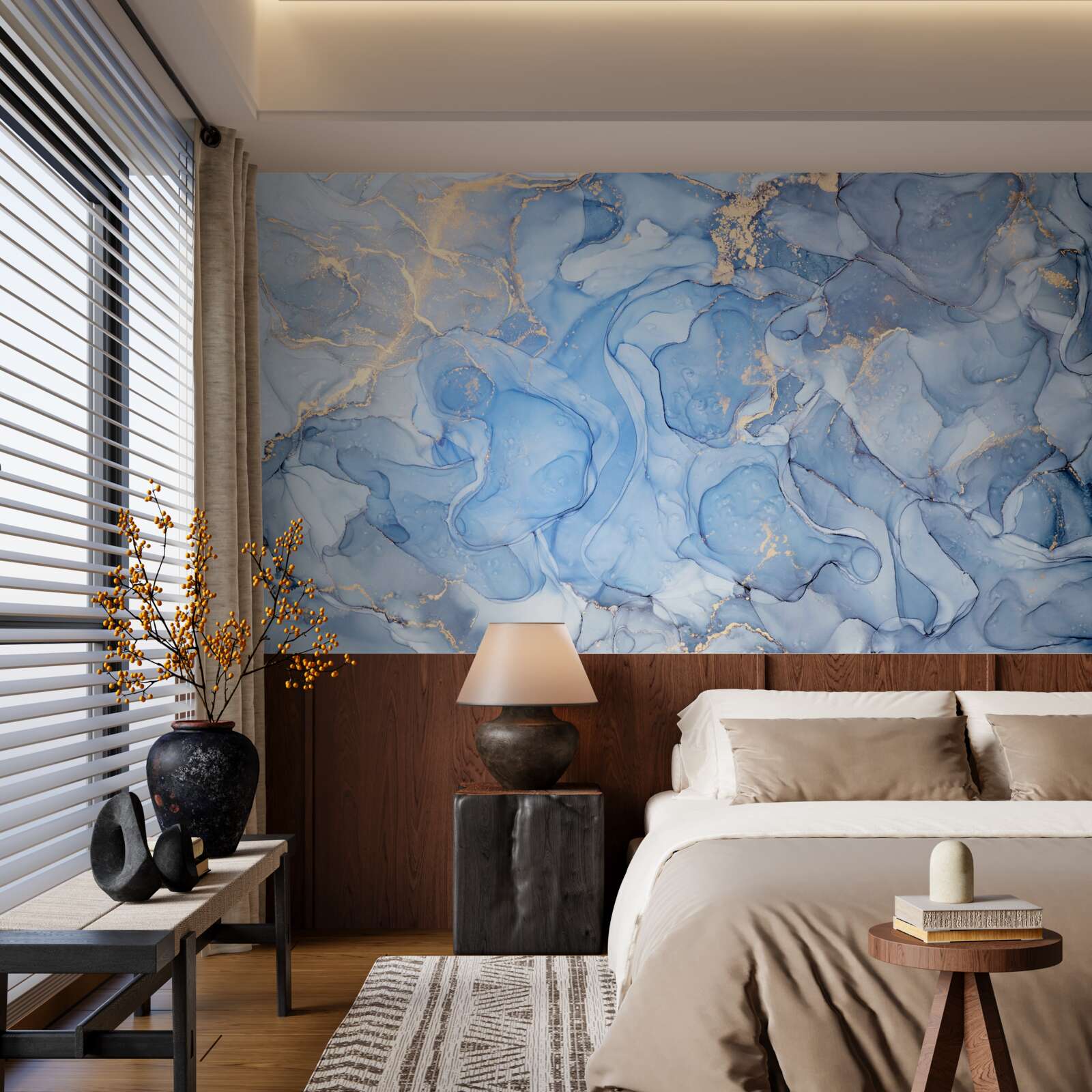 Papier peint fond bleu exclusif