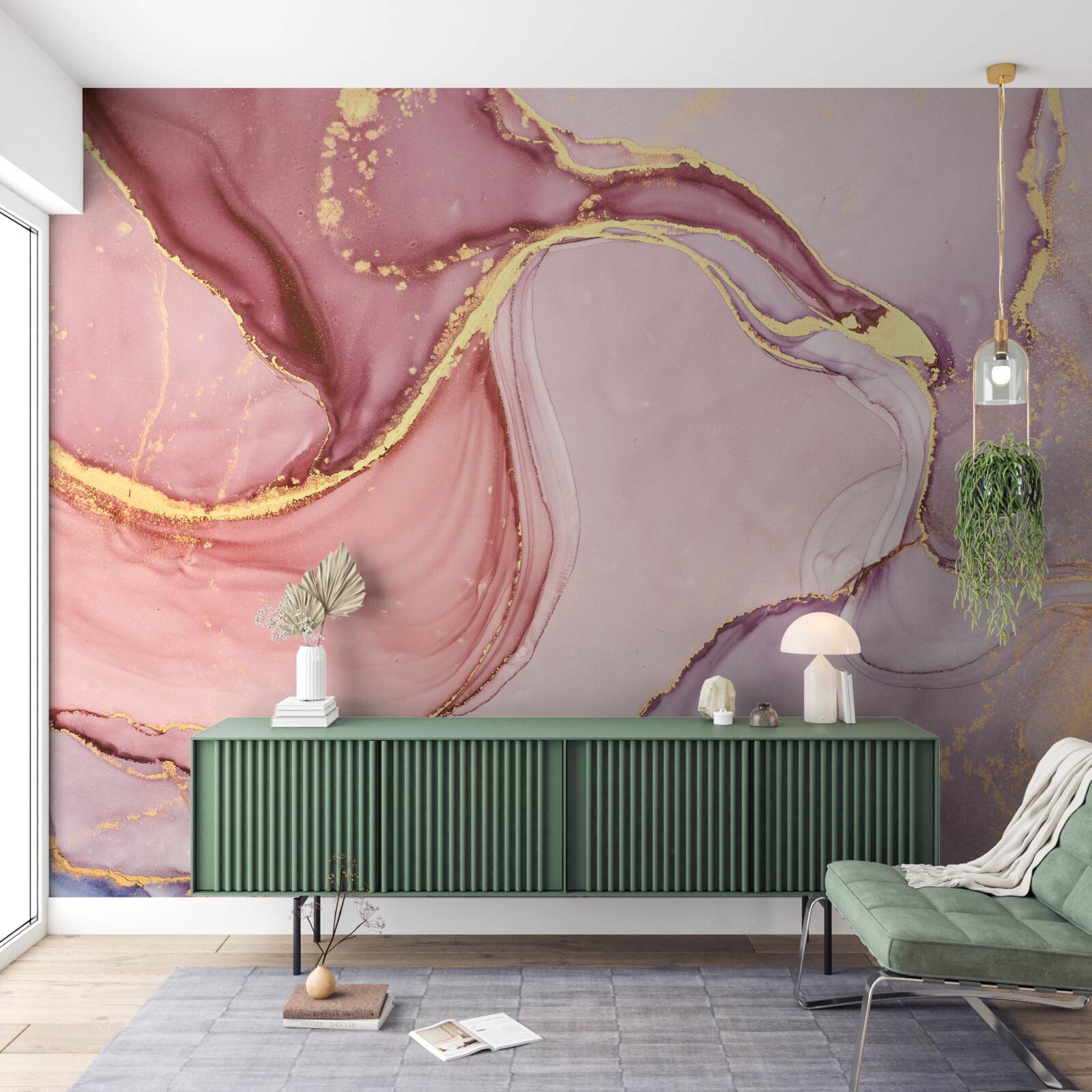 Papier peint liquide délicat dans une nuance de rose violet