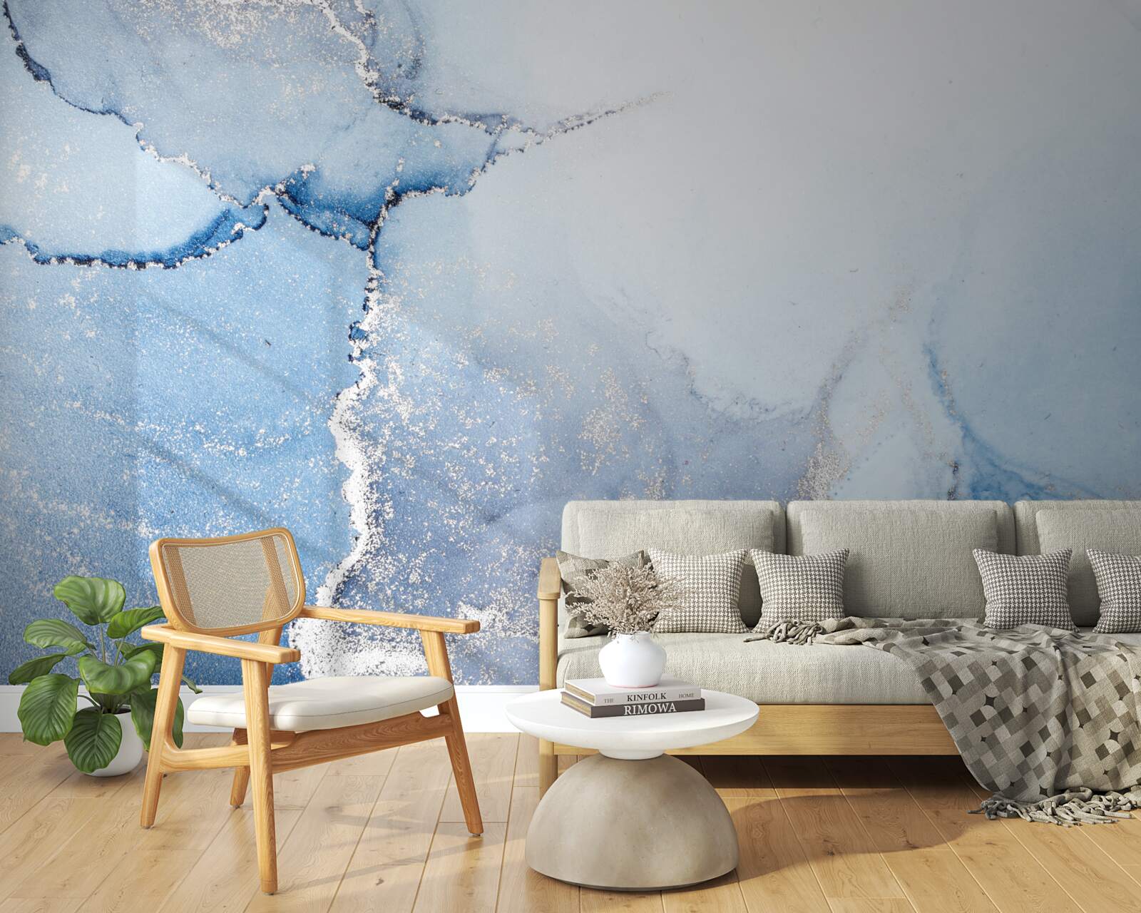 Papier peint fond abstrait dans des tons bleus doux