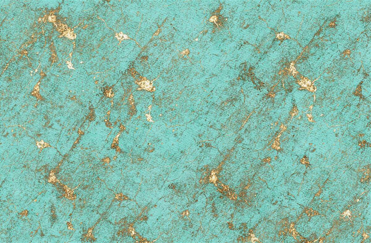 Papier peint émeraude dorée en marbre
