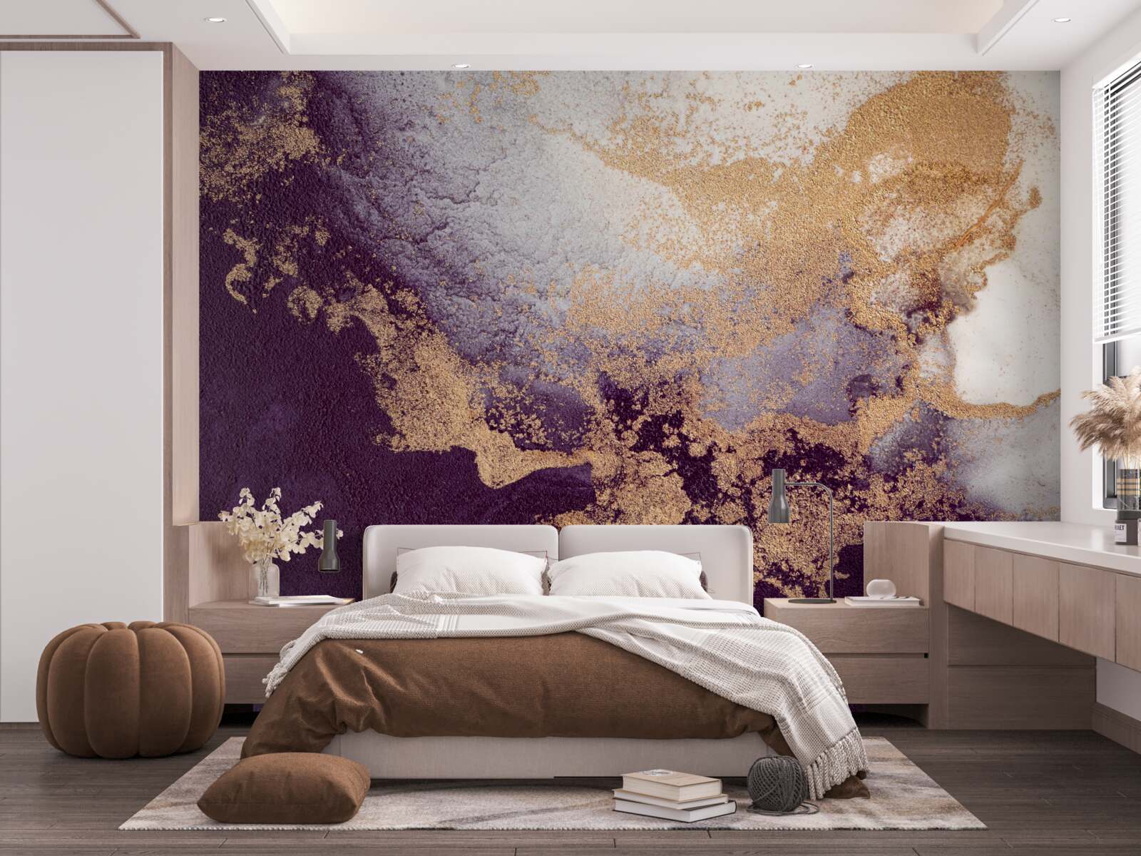 Papier peint or et violet image