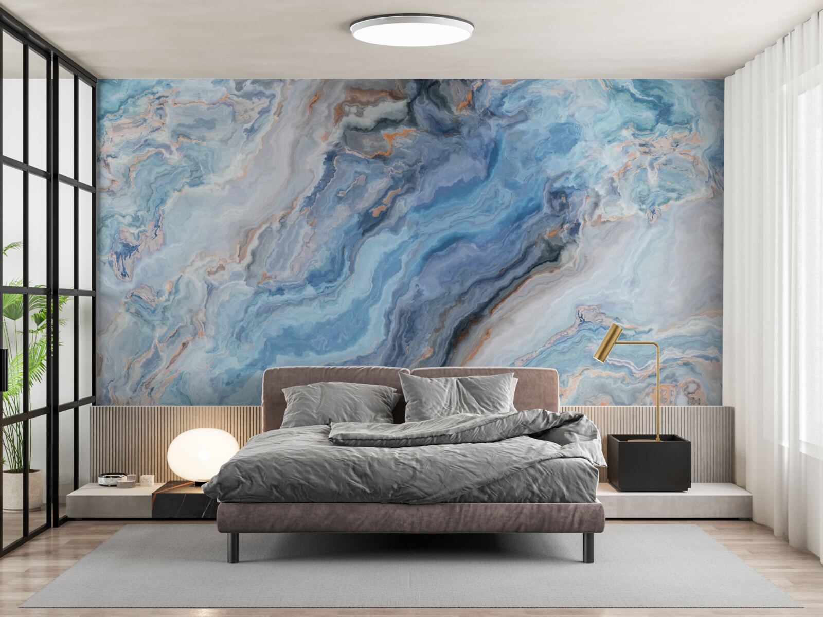 Papier peint fond de marbre avec une teinte bleue