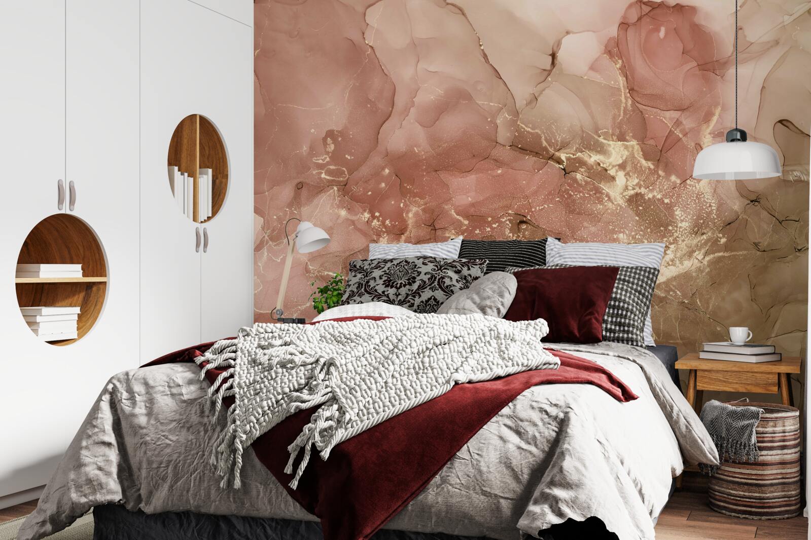 Papier peint liquide rose pêche