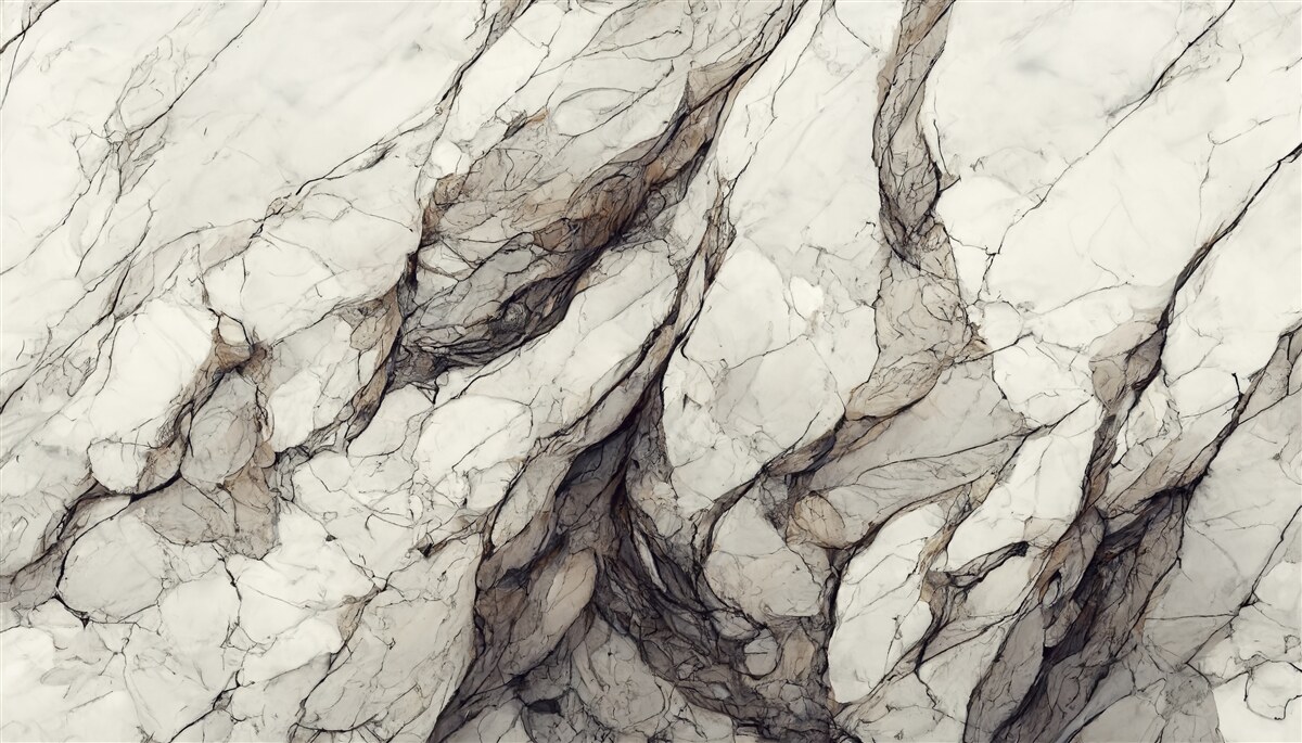 Papier peint marbre blanc avec cloisons grises