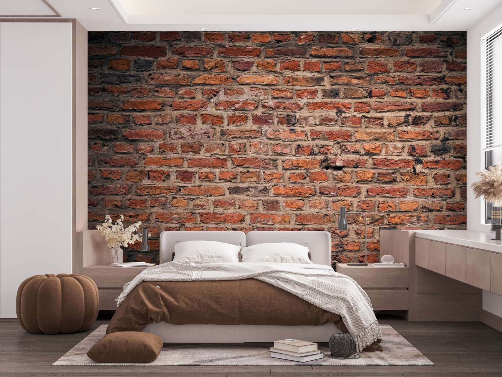 Papier peint Mur de briques rouges de l'ancien bâtiment