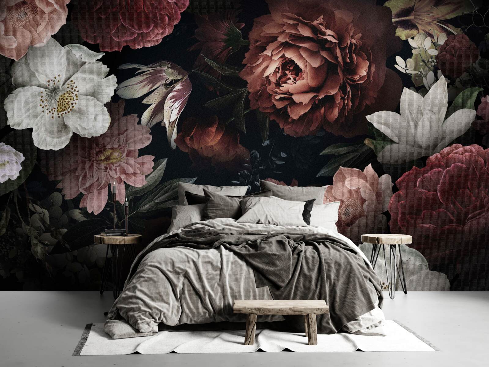 Papier peint composer des tons d'automne dans des couleurs sombres