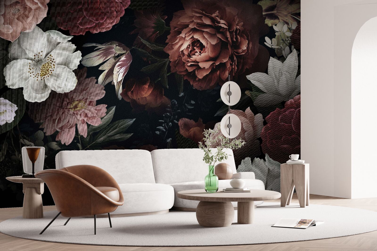 Papier peint composer des tons d'automne dans des couleurs sombres