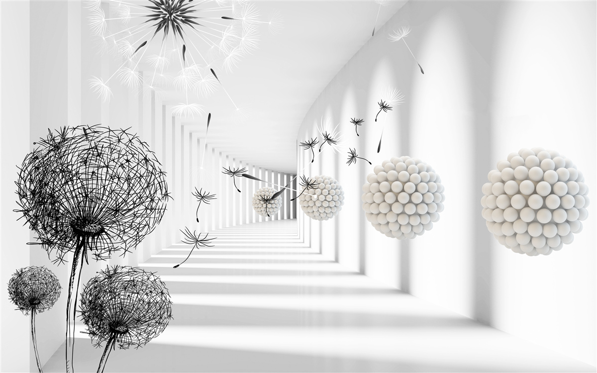 Papier peint un tunnel où disparaissent les mille-pattes volants