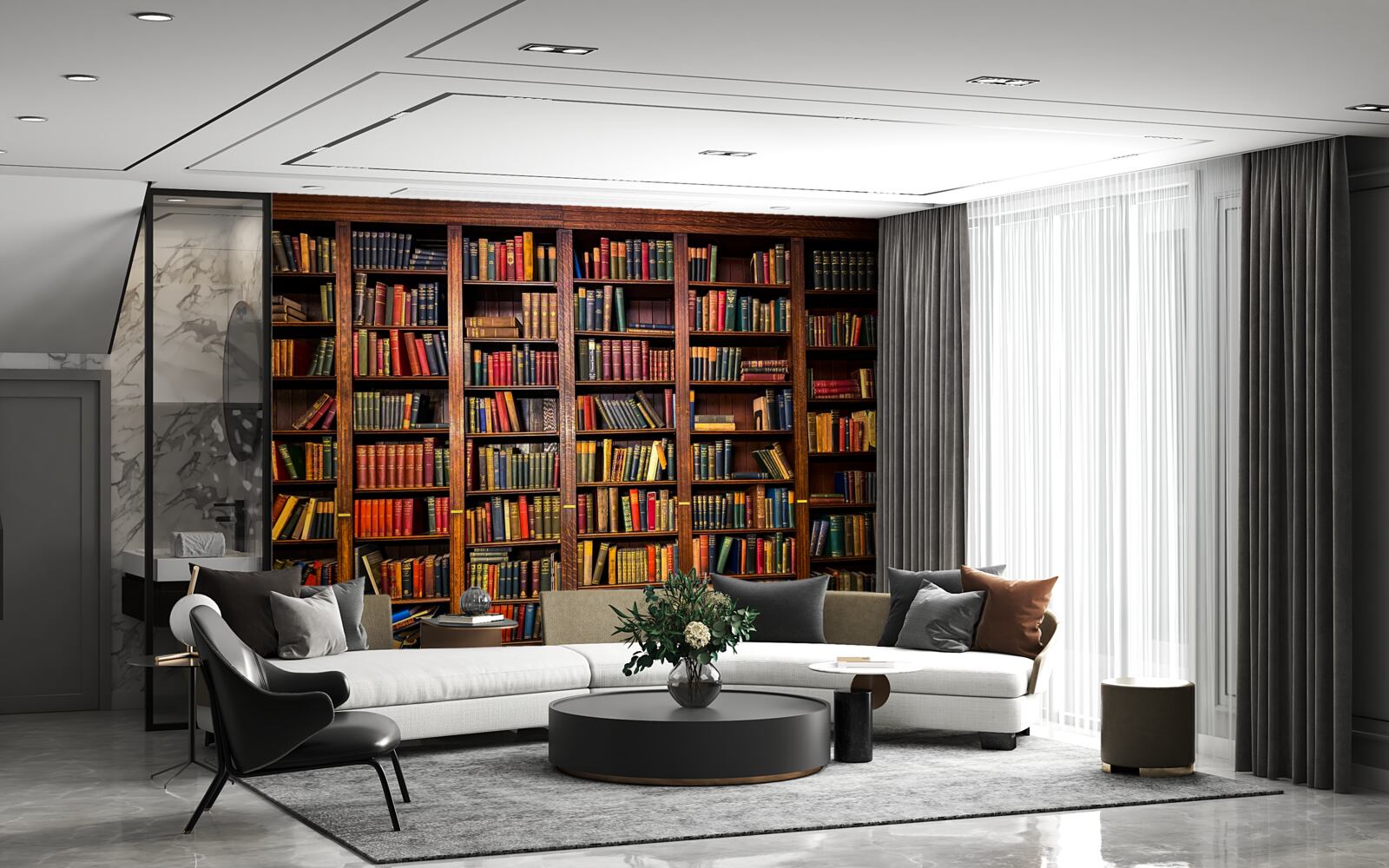 Papier peint une vaste bibliothèque avec des livres