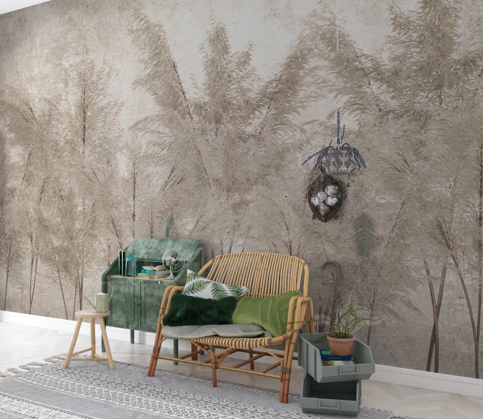 Papier peint matinée tropicale dans le brouillard