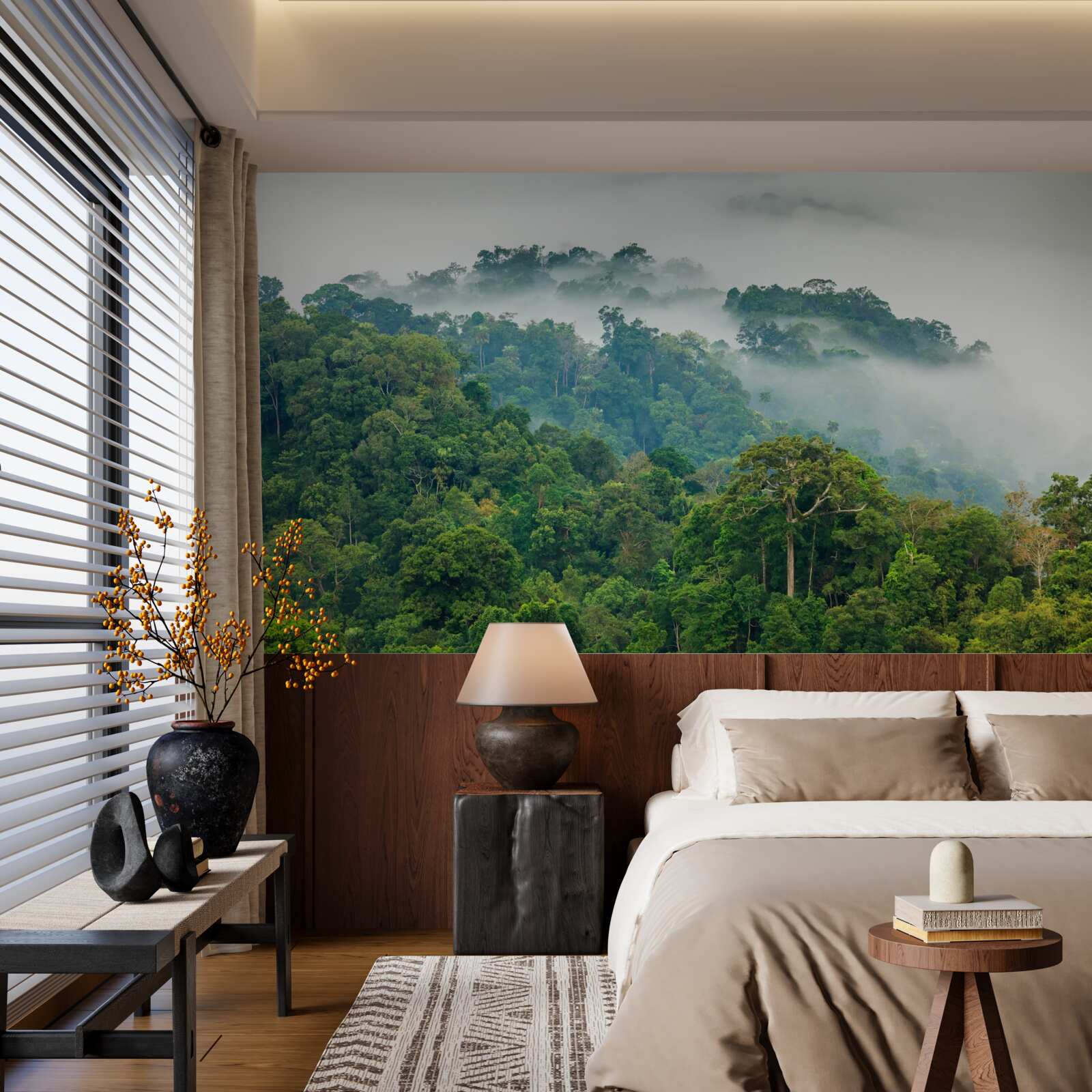 Papier peint la jungle est enveloppée d'un épais brouillard