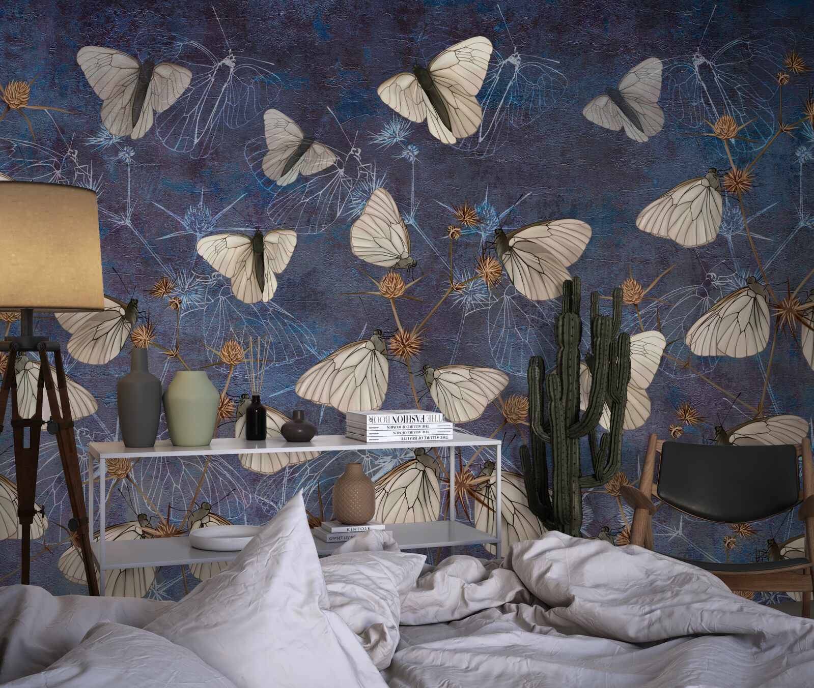Papier peint papillons blancs pendant la période de végétation