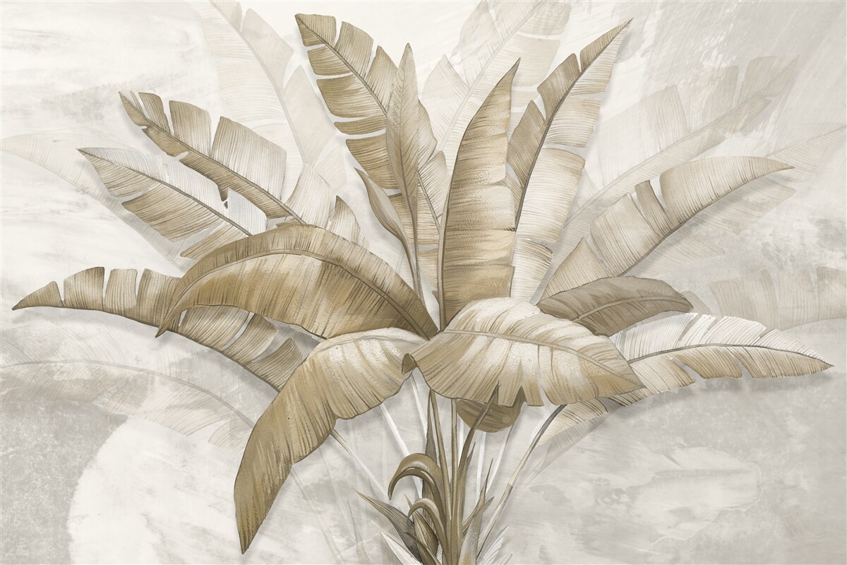 Papier peint un bouquet de grandes feuilles de palmier