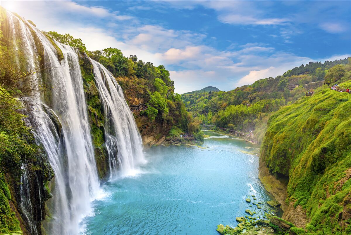 Papier peint la puissante chute d'eau de huangoshu
