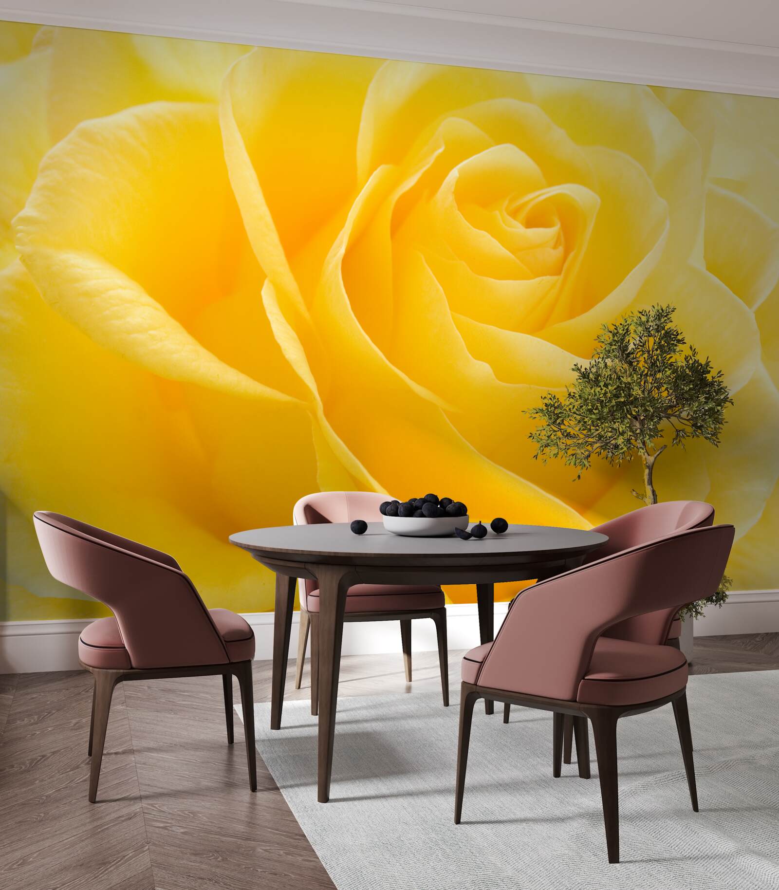 Papier peint rose jaune étirée