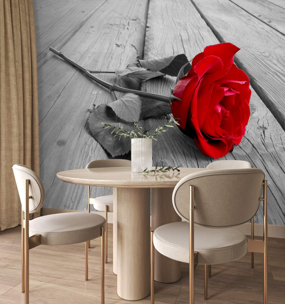 Papier peint rose écarlate foncé