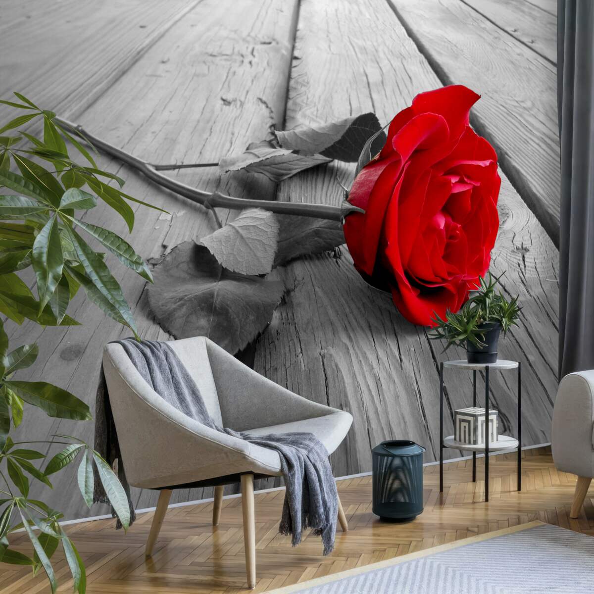 Papier peint rose écarlate foncé