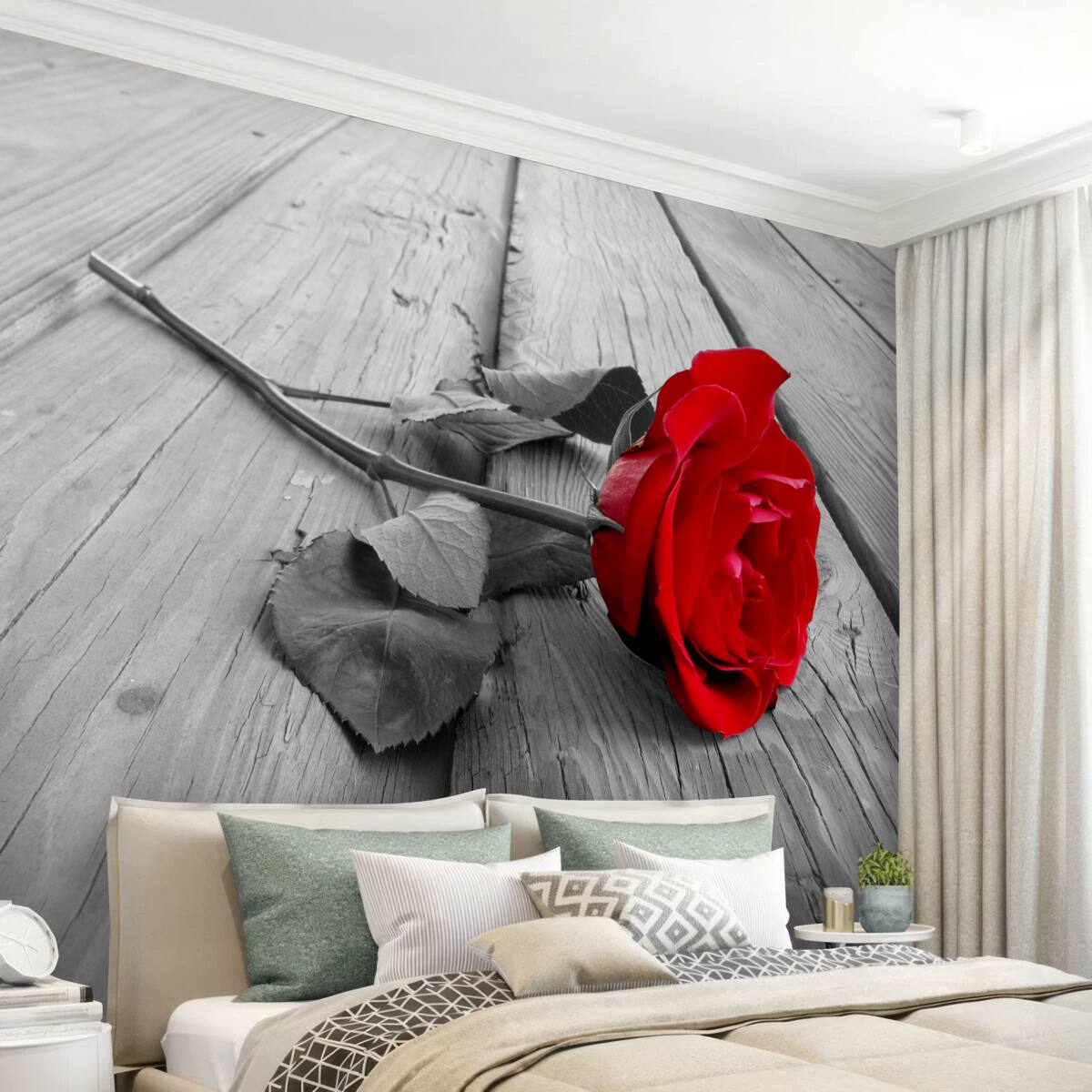 Papier peint rose écarlate foncé